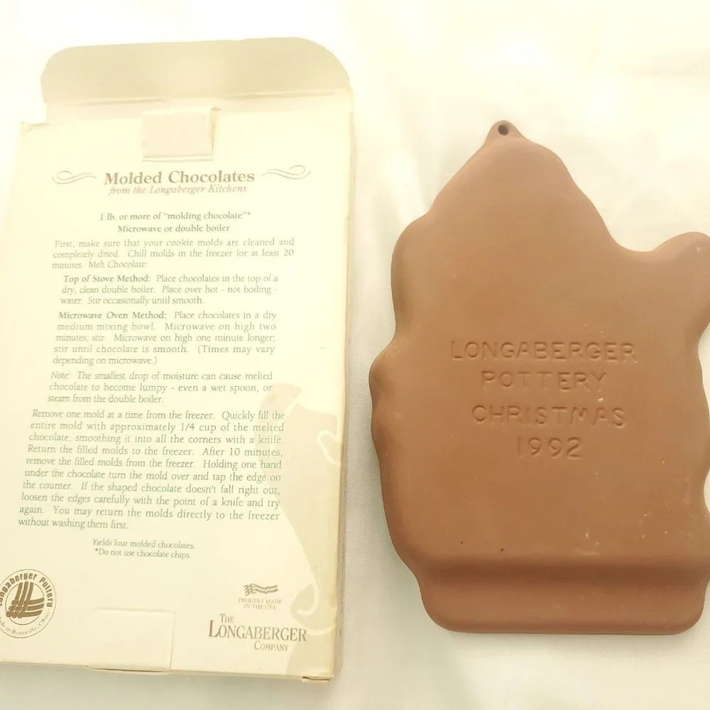 Longaberger Ceramic Pottery Christmas 1992 Santa Claus Chocolate/ Cookie Mold